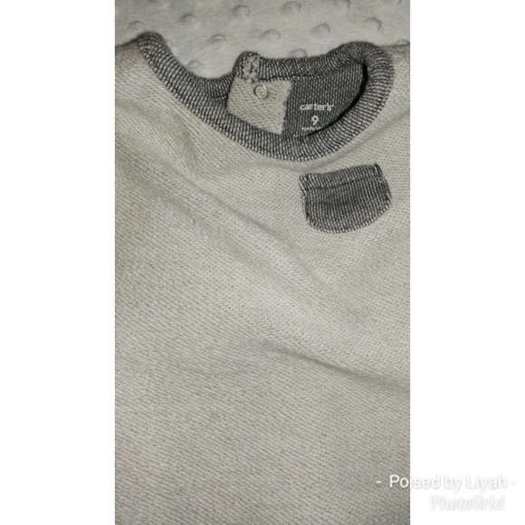 Carter's 2- piece grey set 9 Months - Picture 3 of 4